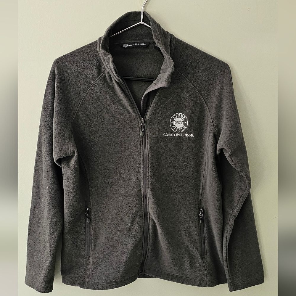 Ladies Gray Fleece Jacket Size Medium